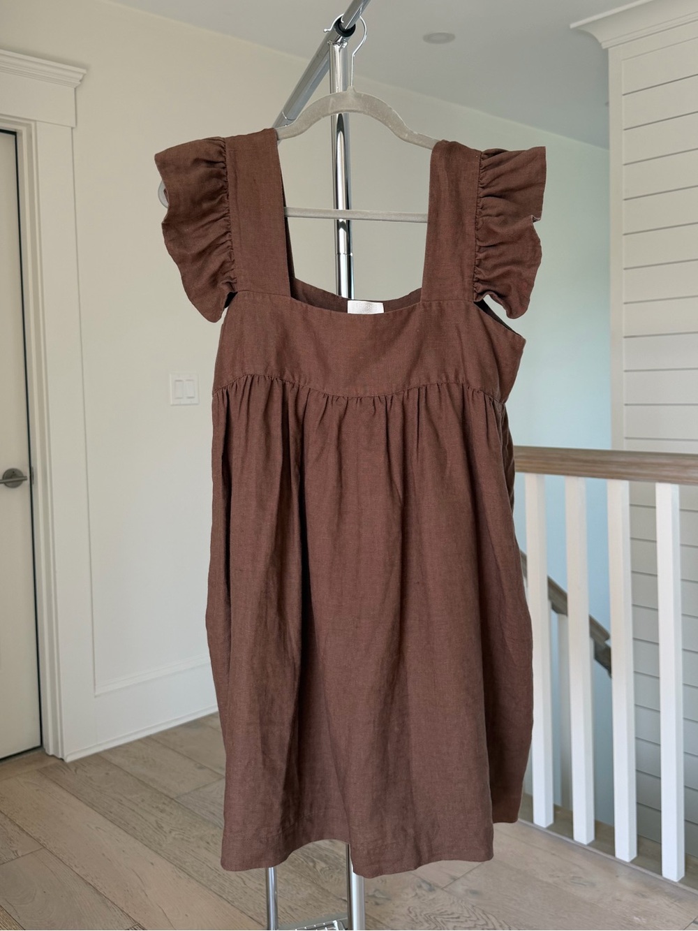 Posse brown linen mini dress